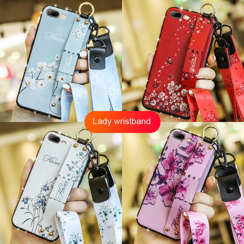 

New Wristband Strap Case for IPhone 13 12 11 ProMAX 13PRO 11 12PRO XR XSMAX 6Plus 7 8Plus Soft Silicone Bracket TPU Cell Phone Back Cover Casing, Mix color