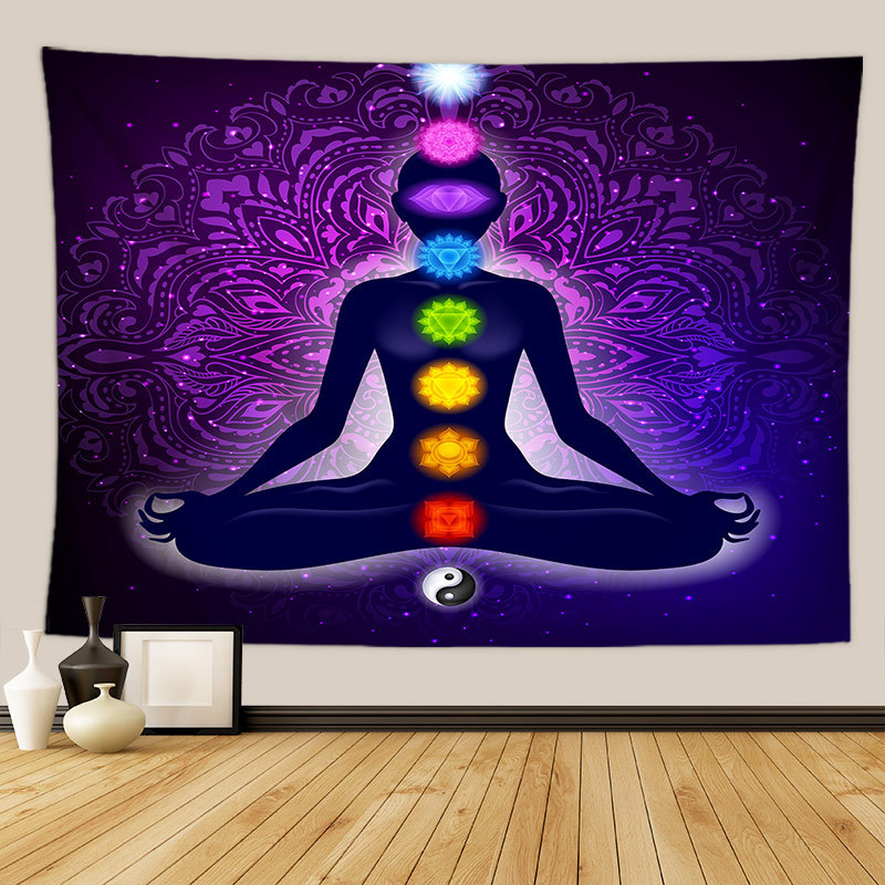 

Blanket Yoga Style Tapestry Family Dormitory Decoration personality Custom Background Tapestry Beach Towel Mandala Boho Hippie Tapestry