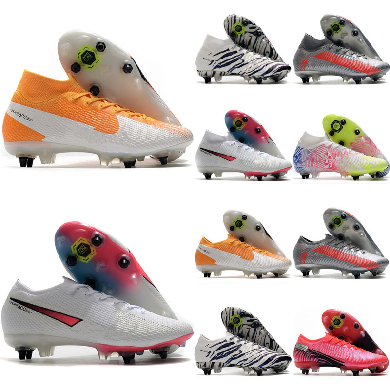 

2020 top quality mens soccer shoes Mercurial Superfly 7 Elite SG-PRO AC outdoor soccer cleats CR7 football boots scarpe da calcio hot, Color 1