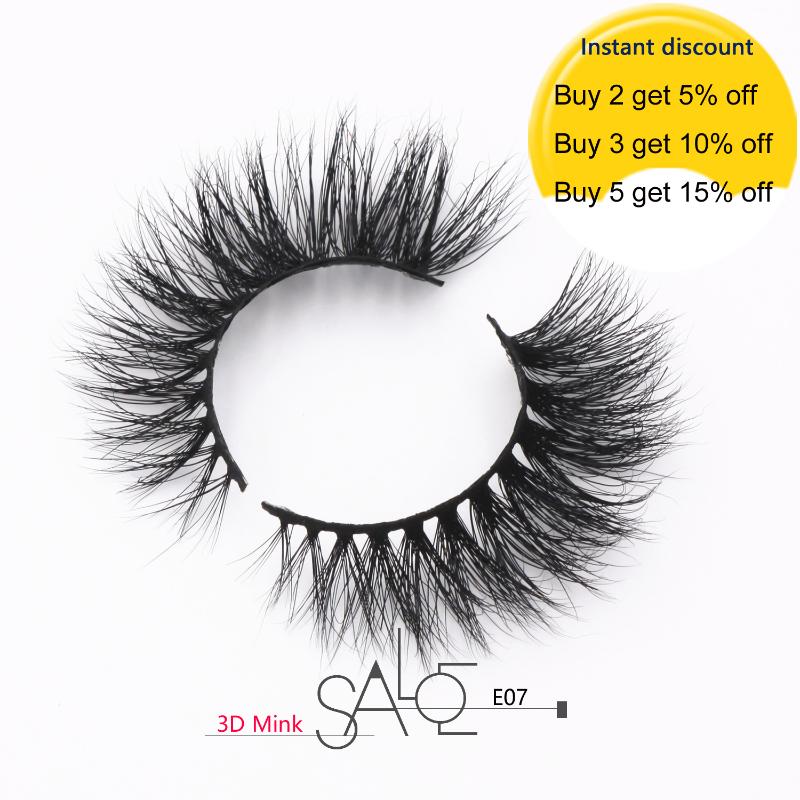 

False Eyelashes Mink Lash Sexy Flared Lash Look Handmade Full Stirp Lashes Long Lasting 3D Mink Lashes Wispy Reusable E07