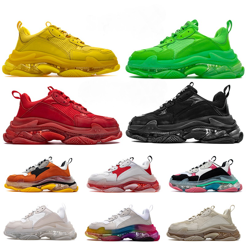 

2020 Fashion Triple s Crystal Red Bottoms Mens Womens Casual Shoes Paris 17FW Designer Sneakers Vintage Dad Platform Luxury Trainers, 16