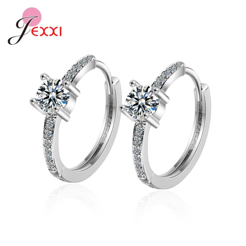 

Bling New Minimalist 925 Sterling Silver Four Hoop Earrings For Women Girl Party Ear Hooks Jewelry Gifts