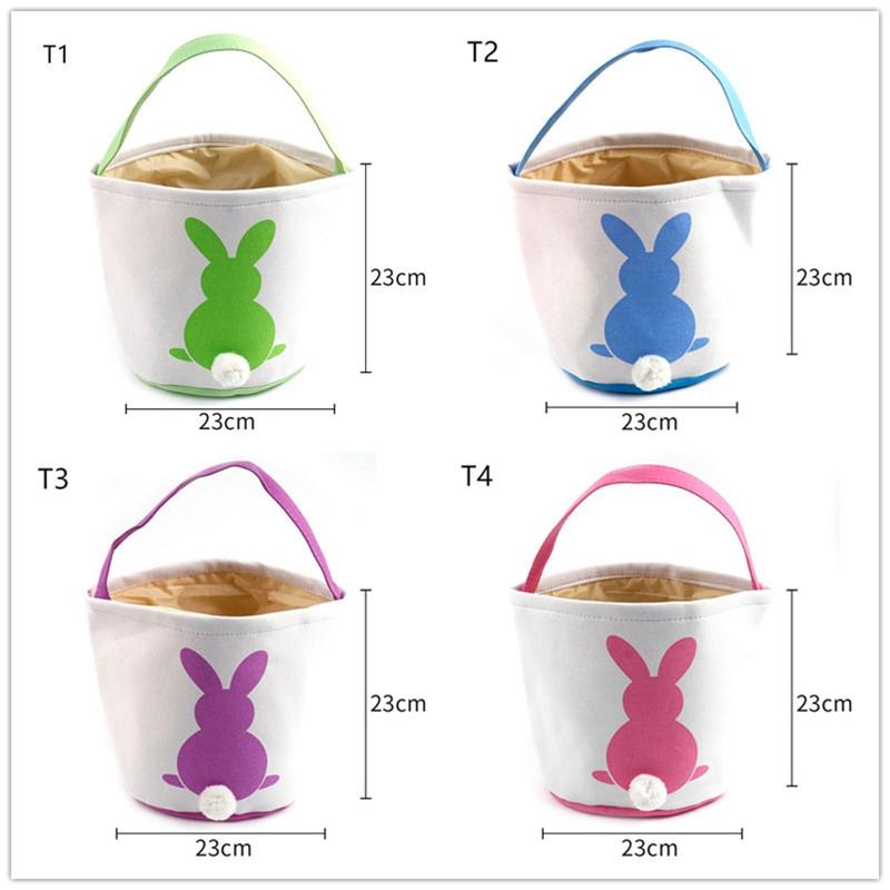 

Easter Bunny Bags Easter Rabbit Basket Creative Rabbit Printed Canvas Tote Bag Egg Candies Baskets Easter Rabbits Baskets Creative