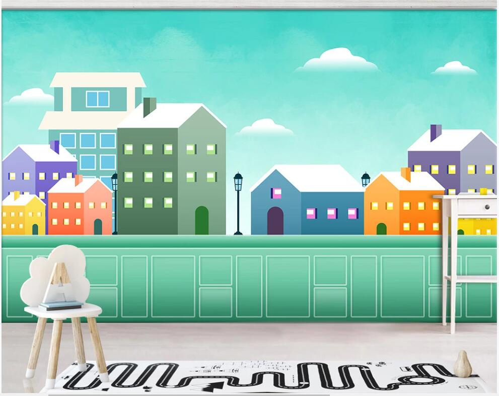 

3d wallpaper custom mural on the wall Simple bedroom building house family wall guard children room photo wallpaper for walls 3 d, Non-woven wallpaper