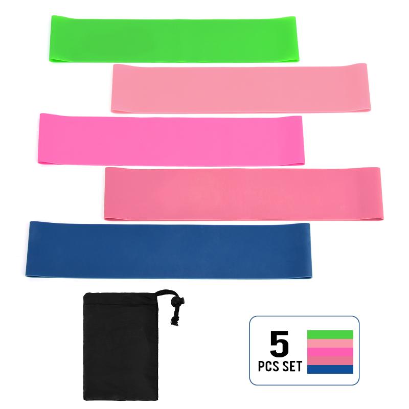 

Lixada Resistance Bands 5 PCS Sports Exercise Resistance Bands Set Elastic Booty Band Set for Yoga Home Gym