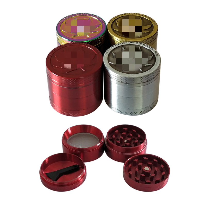

3/4 Layers herb grinder 30mm 40mm 50mm Diameter Zinc Alloy Rainbow Laser Color Mini Tobacco Grinders Crusher smoking