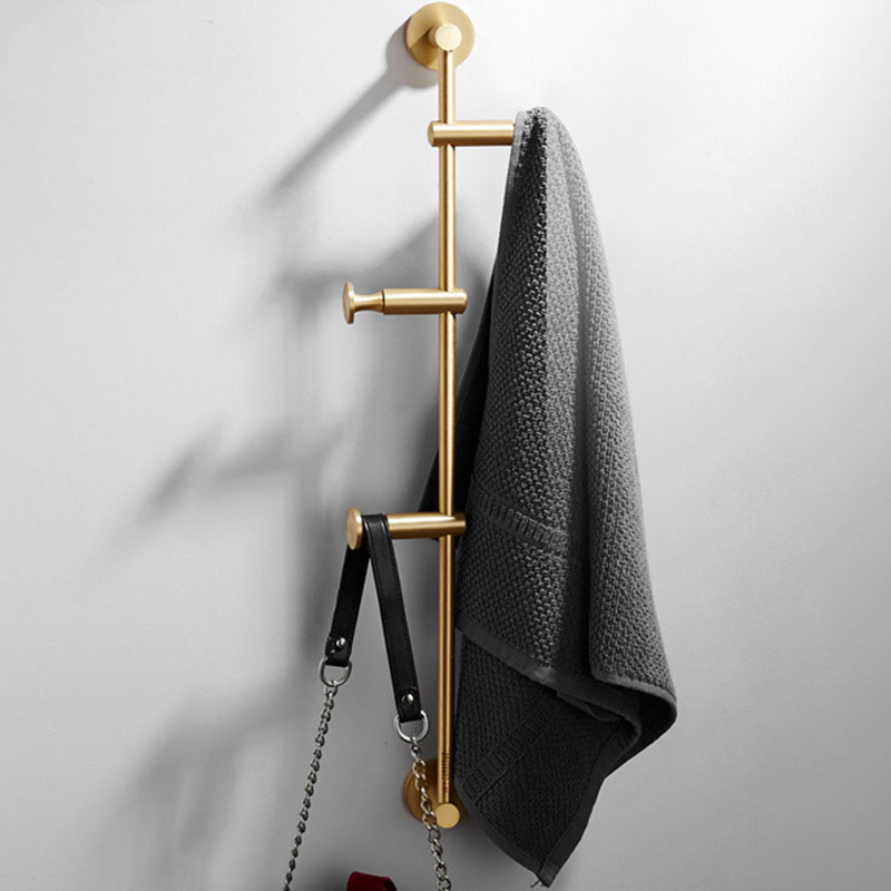 

60cm Brass Cloth Hanger North European Wall Hook Bedroom Storage Cloth Holder Free Shipping