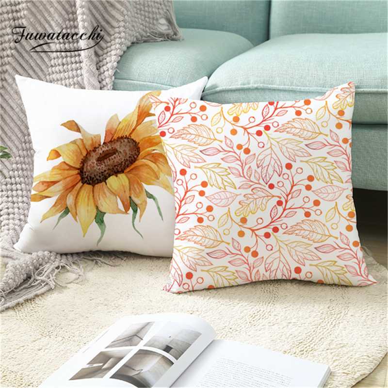 

Fuwatacchi Flower Photo Cushion Cover Sunflower Leaves Printed Pillow Covers for Home Sofa Couch Decor Pillowcases, Pctprfs000101