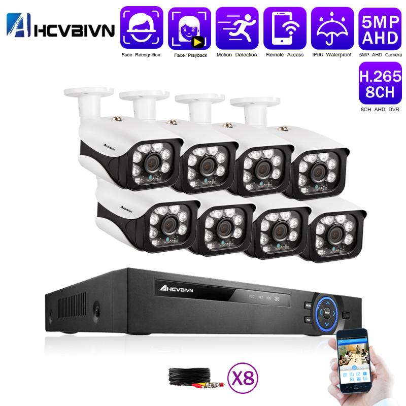 

HD CCTV Camera System 8CH 5MP AHD DVR NVR Kit Video Surveillance System 8CH Outdoor Waterproof 5.0MP Security Cameras