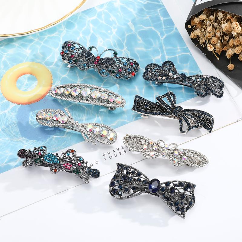 

AWAYTR Crystal Pearl Bow-knot Butterfly Rhinestone Hair Barrettes Hairpins for Women Girls Hair Accessories Head Wear Clips