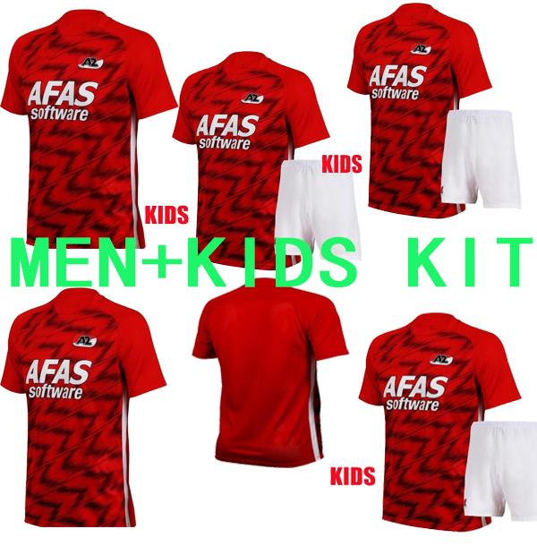 

Top KIDS+MAN Set 20-21 AZ Alkmaar home soccer jersey 2020 2021 DE WIT STENGS BOADU football shirt AZ Alkmaar camiseta de fútbol maillot de, White