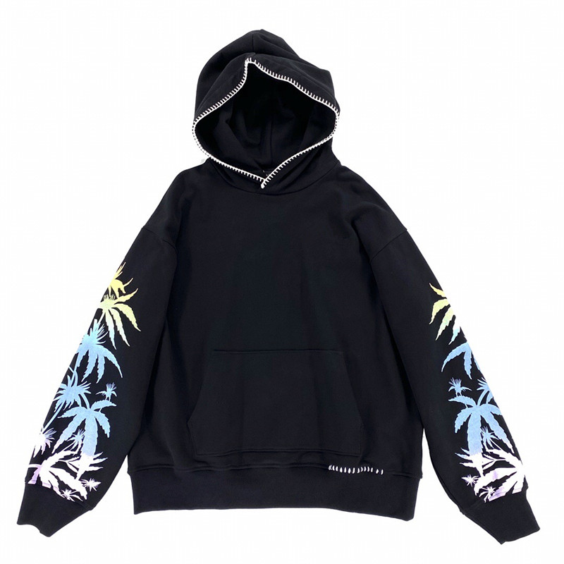 

2020 winter New Designer Mens Clothing Homme Hooded Pullover Casual Sweatshirts OS size Mens Women Hoodies Coconut tree alphabet print, White