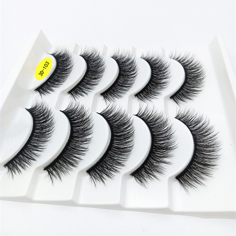 

2020 NEW 5pairs 100% Real Mink Lashes 3D Natural False Eyelashes 3d Mink Lashes Soft Eyelashes Extension Makeup Kit