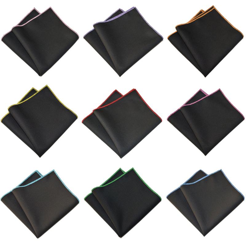

Men's Cotton Hanky Colorful Black Handkerchief Party Pocket Square BWTYX0326