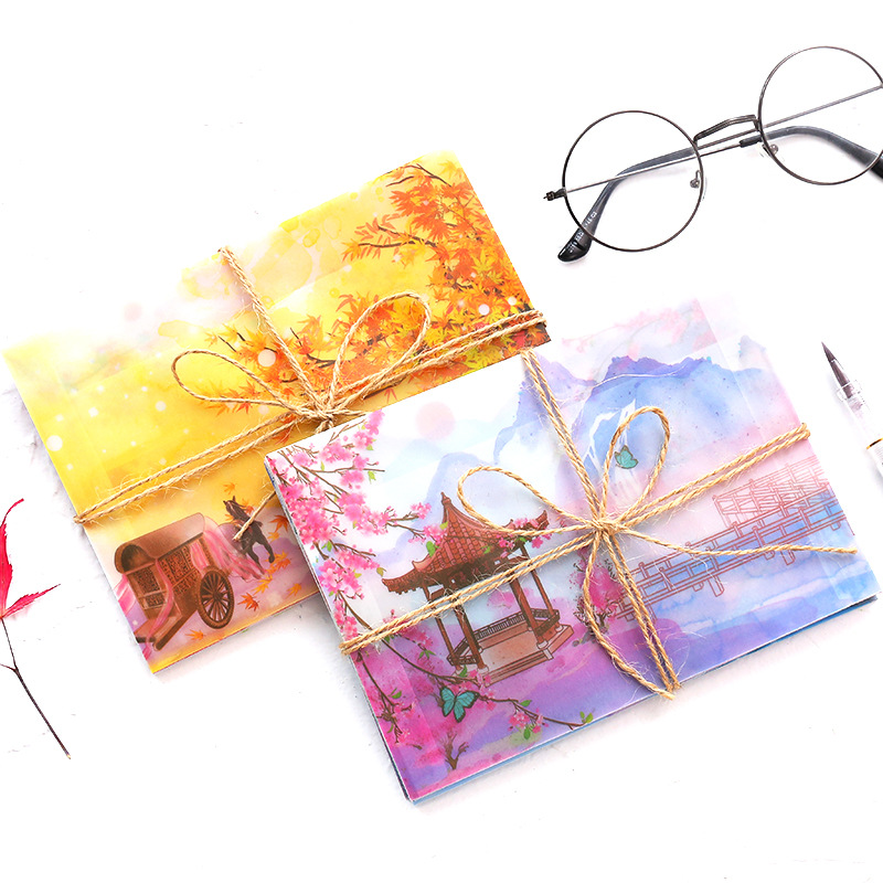 

5 Pcs Chinese Style Paper Envelope Creative Wedding Invitation Postcard Envelope Cover Colorful Greeting Card Letter Message Bag