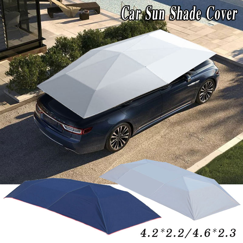 

4.2x2.2M/4.6x2.3M Universal Car Sun Shade Cover Rainproof UV Protect Tent Cloth Waterproof Dustproof Car Umbrella