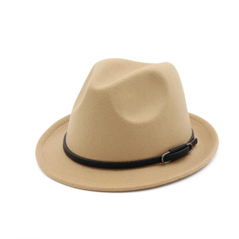 

2020 Unisex Men Women Fedora Hat With Leather Belt Outdoor Casual Hat Size 56-58CM, Blue