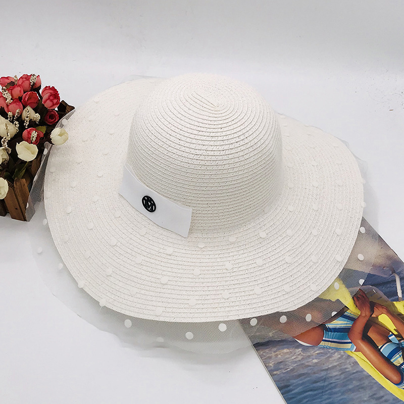 

2020 New Sun Hats For Women Girls Wide Brim Floppy Straw Hat Summer Bohemia Beach Cap Chapeau Femme, White