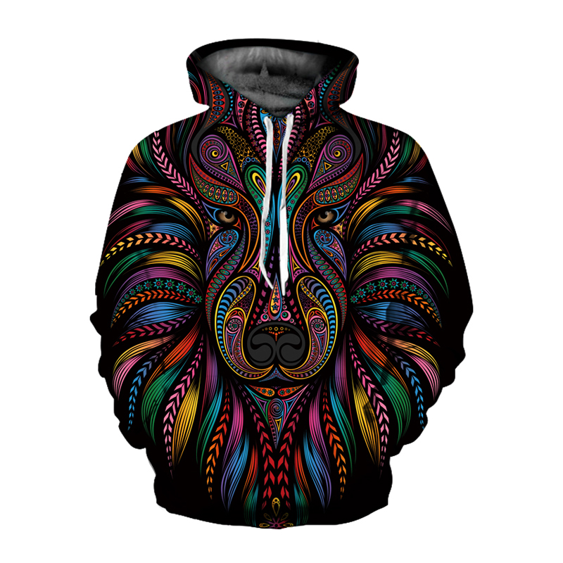 

2020 Hot Sale Fashion Hoodies Animals Dots Lion 3D Printed Men/Women Hoodie Men Sweatshirt Men Streetwear Male Hooded Mantle, 568