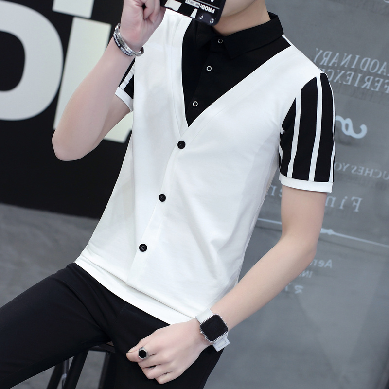 

Half-sleeved Men's Summer Fashion Half-sleeved Men's Summer Fashion Polo 2019 New Style, White