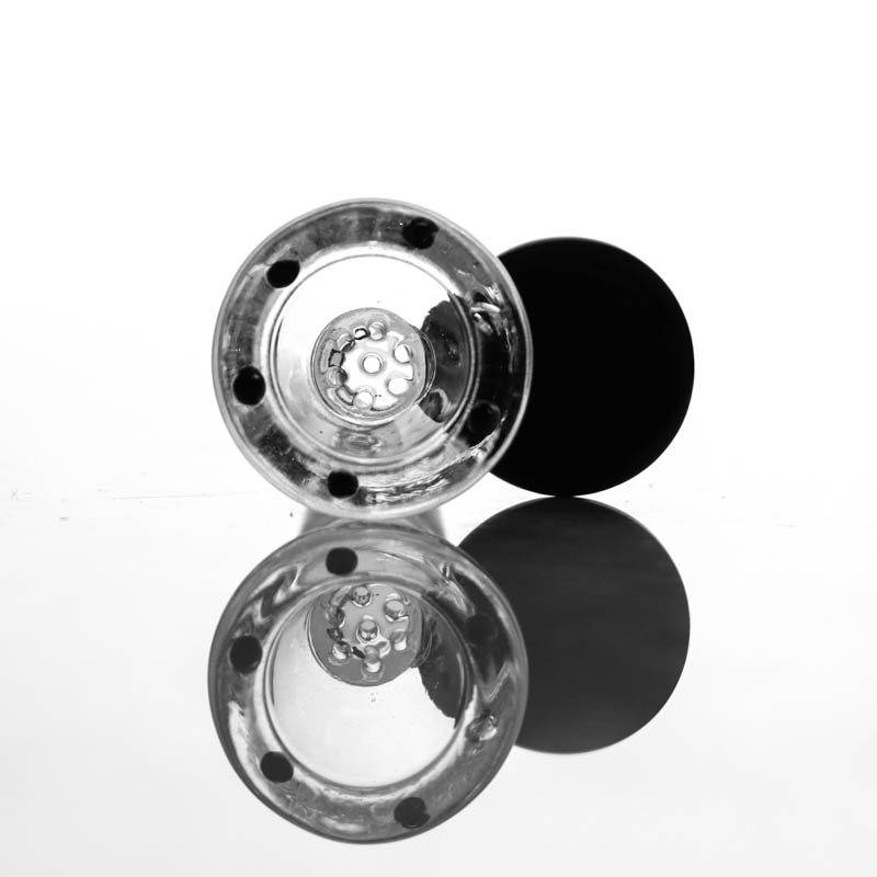 

wholesell Smoking 18mm bowl black trumpet glass bong bowls with handle male