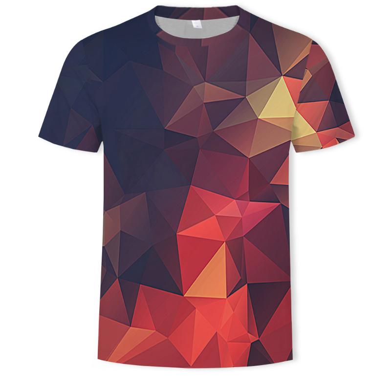 

2020 men' square 3D digital fashion printed round neck T-shirt, Dd037