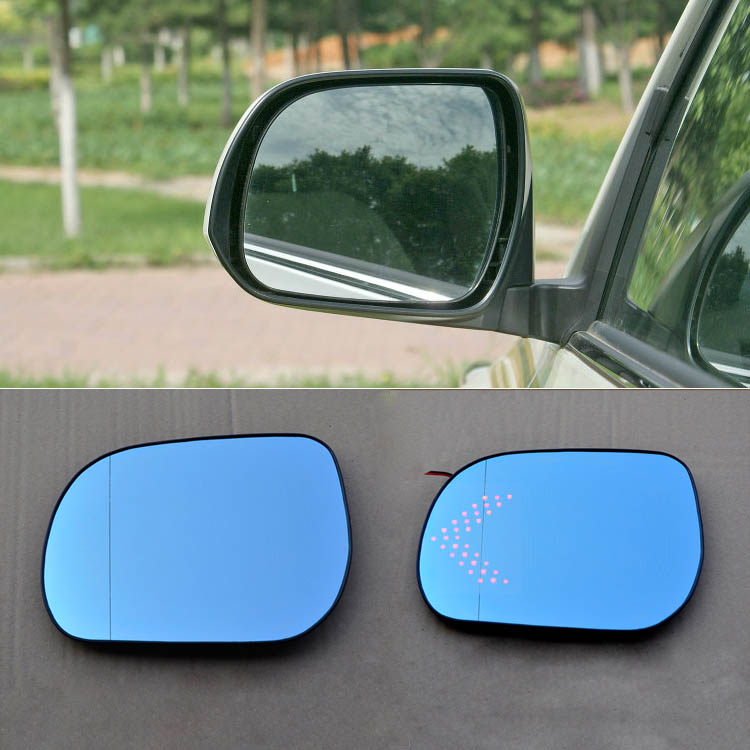 For Toyota Highlander 2009-2013 Car Rearview Mirror Wide Angle Hyperbola Blue Mirror Arrow LED Turning Signal Lights-image-570778532