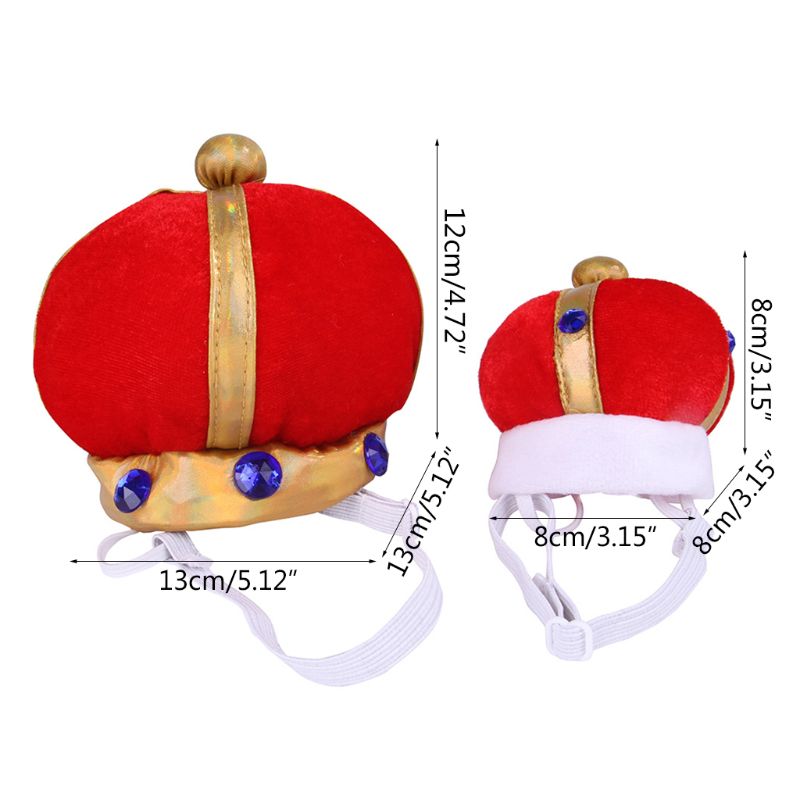 

Pet Dog Crown Hat Puppy Birthday Party Cap Headwear Headdress Decoration Costume X4YE, Red
