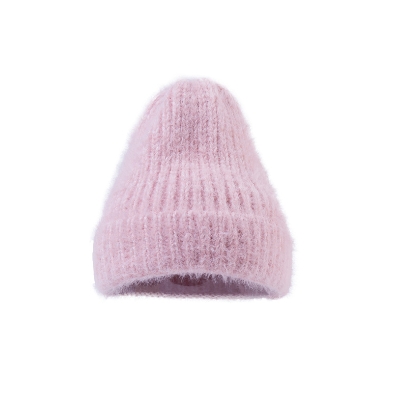 

Autumn Winter Women Simple Wool Hat Warm Knitted Hat, White