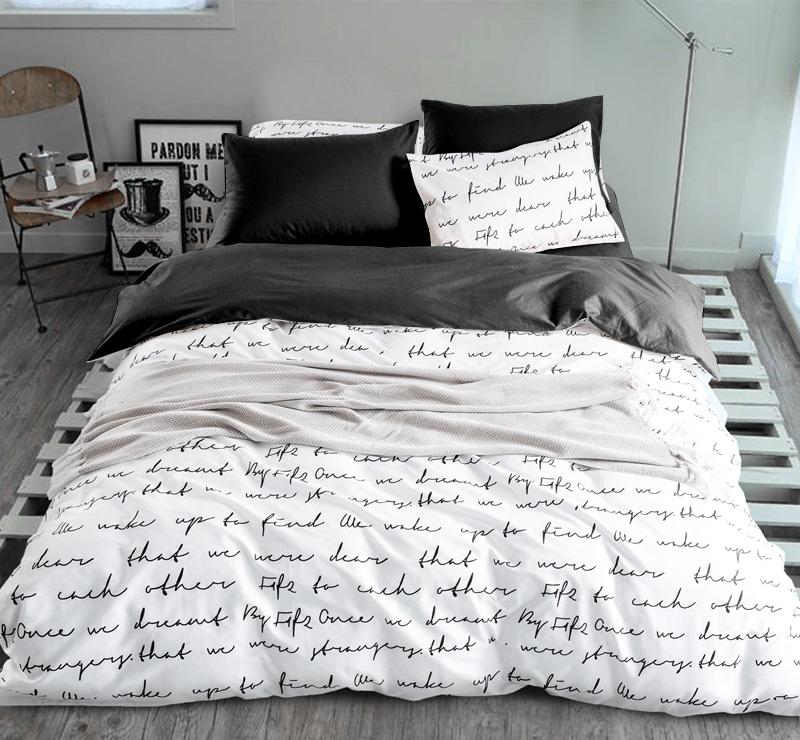 

Duvet Cover Sets Russia USA Europe Size White and Black Bedding sets King Quilt cover set Bed Home Textiles Letter