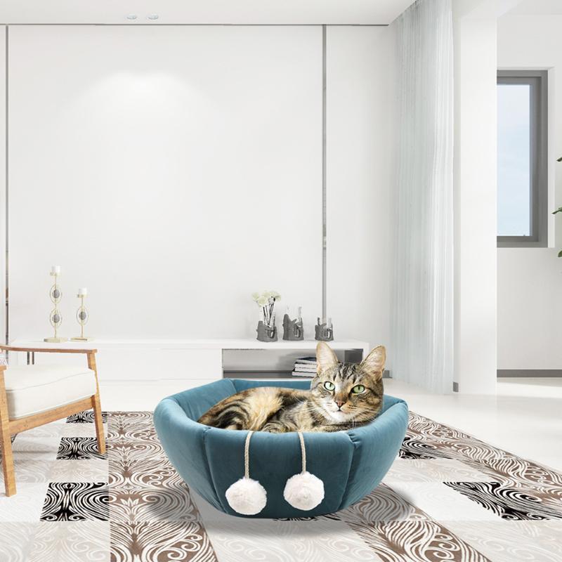 

Winter Comfortable Sleeping Home Pet Supplies Small Animals Dual Use Soft Easy Clean House Portable Foldable Warm Cat Bed