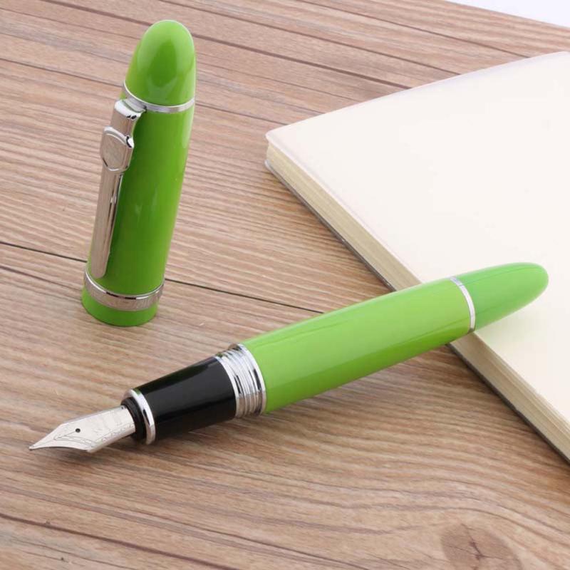 

Jinhao 159 green With Silver Twist rotate design M nib Fountain Pen, Red