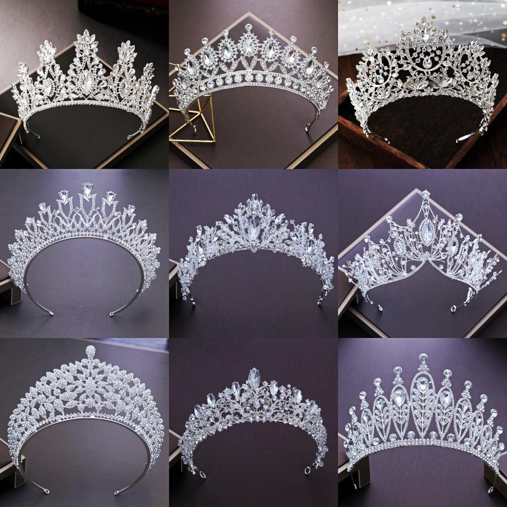 

Wedding Crown Hair Jewelry Bridal Headpiece Women Baroque Bride Party Crowns Wedding Hair Accessories Rhinestones Crystal Tiaras