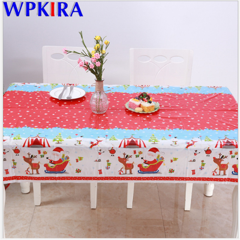 

2pcs New Year Christmas Tablecloth Kitchen Dining Table Cover Cloth Rectangular Party PVC Home Christmas Decoration ZB-AD447#30, Style b