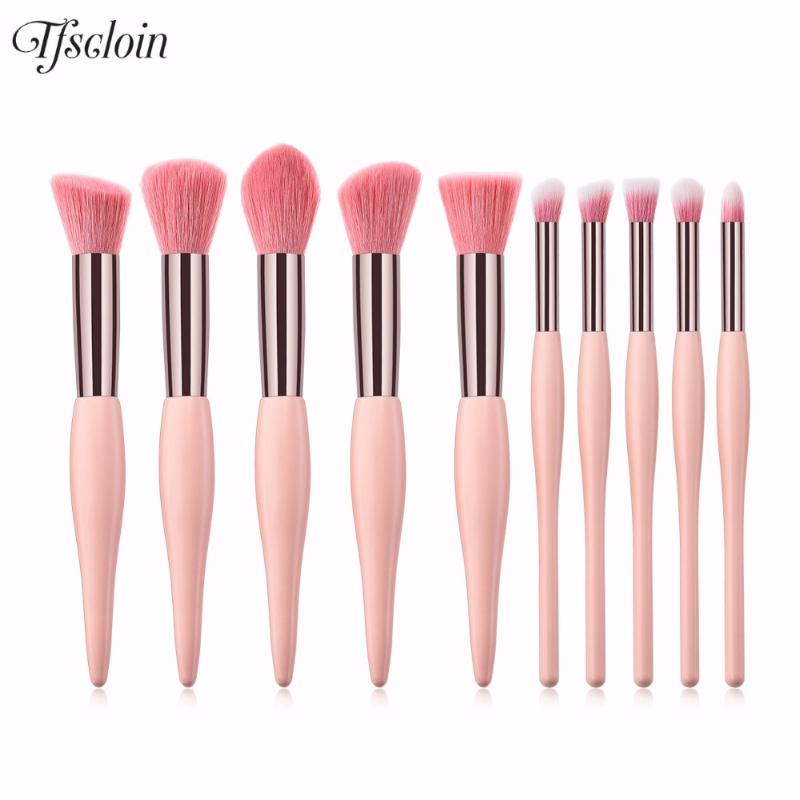 

10pcs Makeup Brushes Set Foundation Highlighter Eyeshadow Brush Cosmetic Beauty Kit Full Set Loose Powder Make Up Tools