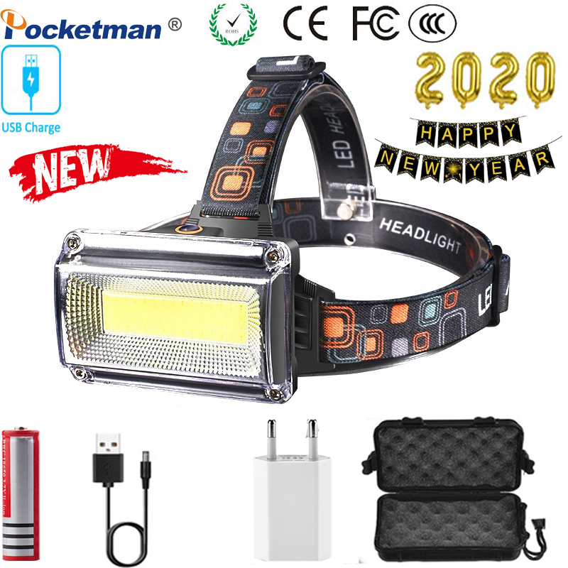 

8000LM Super powerful COB LED Outdoor camping Headlamp DC Rechargeable Fish headlights Work head light 18650 Battery Waterproof