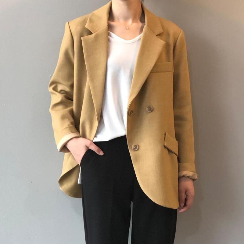 

Spring Blazer Women Blazer Coat Korean Fashion Casual Blazers 2020 Elegant Office Ladies Blazers Clothing Blaser Feminino, Beige