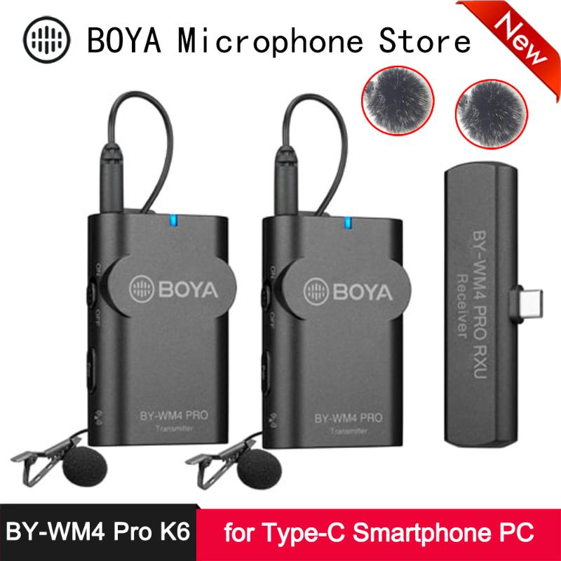 

BOYA BY-WM4 Pro K6 Type-C Wireless Microphone for HUAWEI OPPO VIVO Android Smartphone PC Macbook Devices Tiktok Instagram