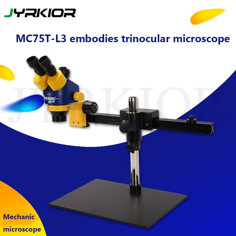 

Mechanic Mobile Phone Repair HD MC75T-L3 Stereoscopic Trinocular Microscope Two-Way Slide Continuous Zoom Adjustable Microscope