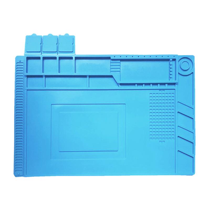 

1pcs Maintenance Mat Blue Repairing Silicone Practical Insulation Welding Table Mat Portable Silicone Soldering Tools
