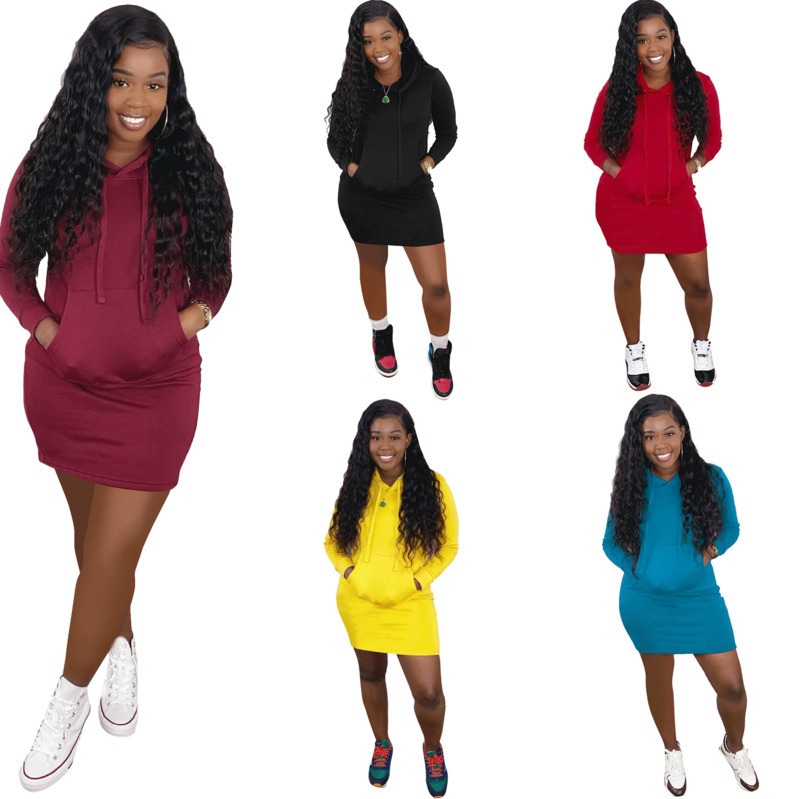 long sleeve hooded sweater dress