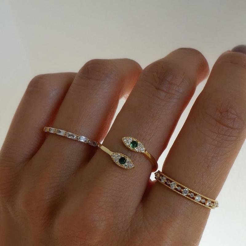 

2020 New Ring Anel Anillos Hot Fashion Delicate Eye Wrap Ring Turkish Evil Filled Tiny Sparkling Cz Open Adjust Women Jewelry