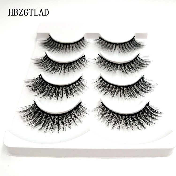 

HBZGTLAD 4 pairs natural false eyelashes fake lashes long makeup 3d mink lashes eyelash extension mink eyelashes for beauty