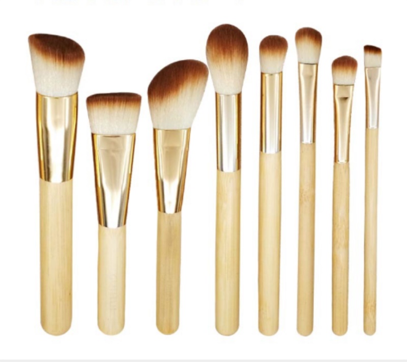 

Pro 8Pcs/set Bamboo Handle Makeup Brushes Set kits Powder Foundation Eyebrow Facial Brushes Beauty Makeup Tool / by dhl 100sets