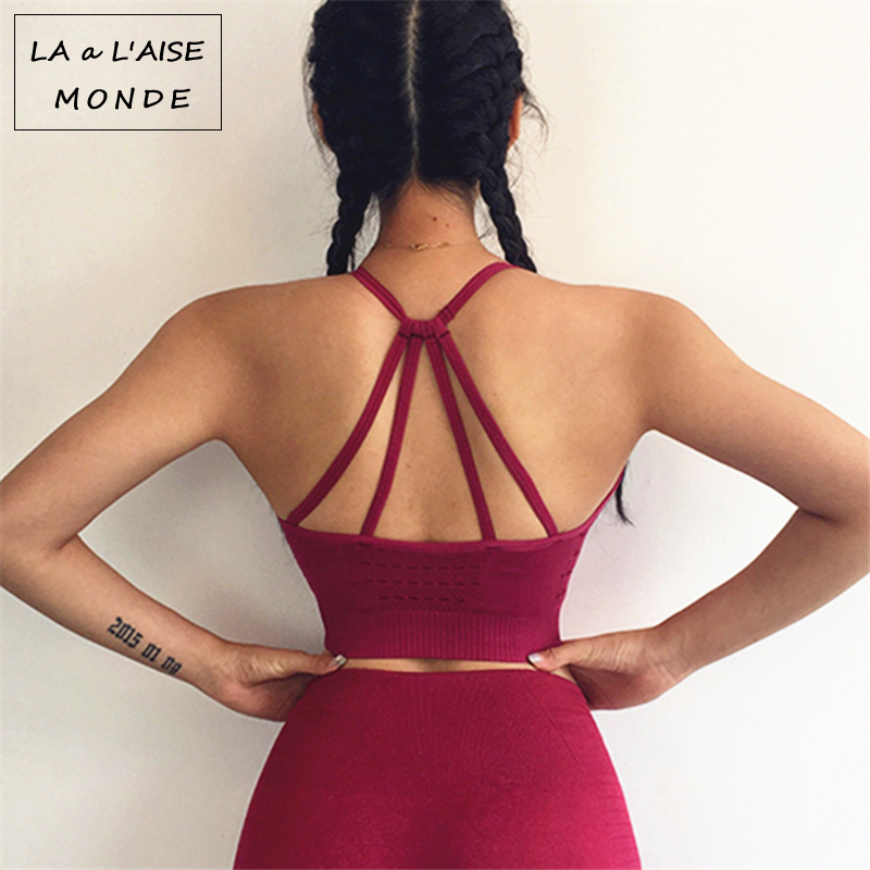 

Women Sport Bh Top Academia Active Wear Womens Cross Sports Bra Seamless Crop Gym Female High Impact Brassiere Woman Fitness, Black