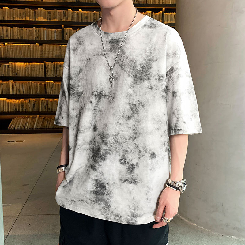 

Cotton Men T Shirt Harajuku Trend Half-sleeve Casual Loose Tshirt 2020 Summer Men Clothing Tops Fashion Print Oversized T Shirt, Black