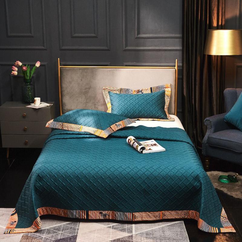 

CHAUSUB Franch Bedspreads Quilt Set 3PCS Quilts For Bed 60S Egyptian Cotton Embroidered Bed Cover Pillowcase  Queen Coverlet, Lavender