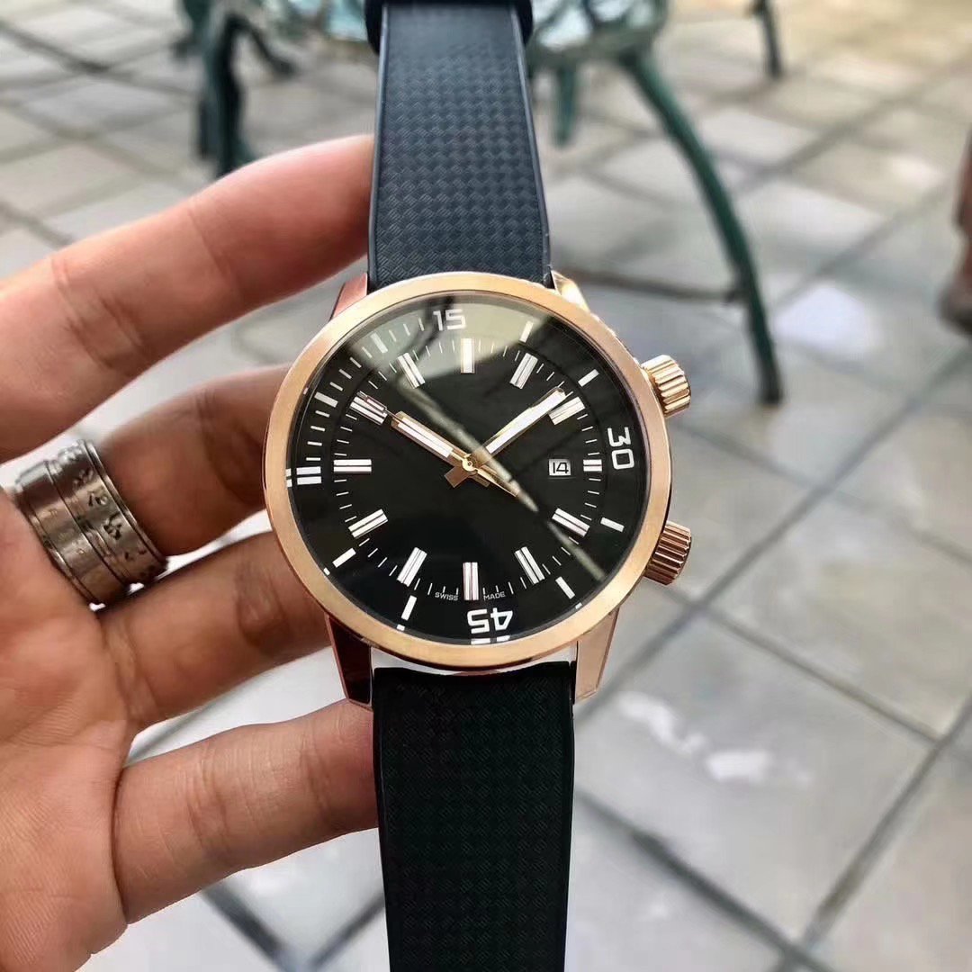 

Top quality men's sport watch mechanical automatic watches Leather strap wristwatch black dial 056, Silver black