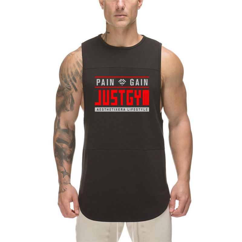 

Men Running Vest Bodybuilding Tank Tops Mesh sleeveless Shirt Gym Fitness workout Letters Printed Breathable Fashion Singlets, Dark grey