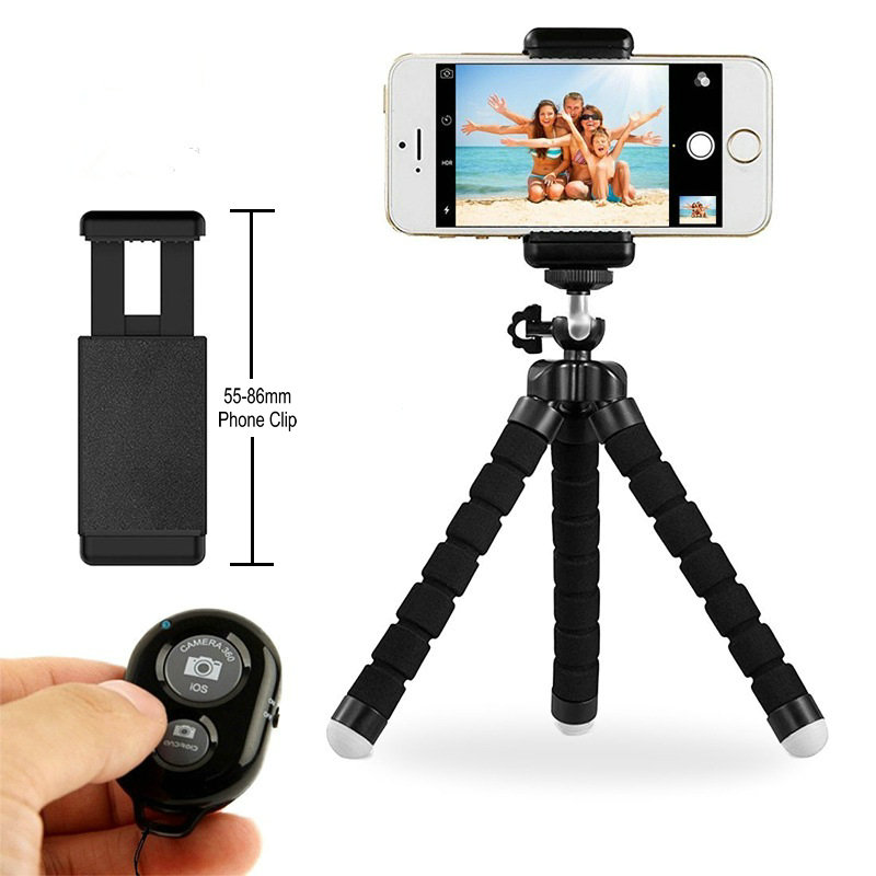 

Flexible Mini Tripod Flexible Phone Tripod With E type Phone Clip 1/4 screw hole Camera mini For Smartphone & Camera